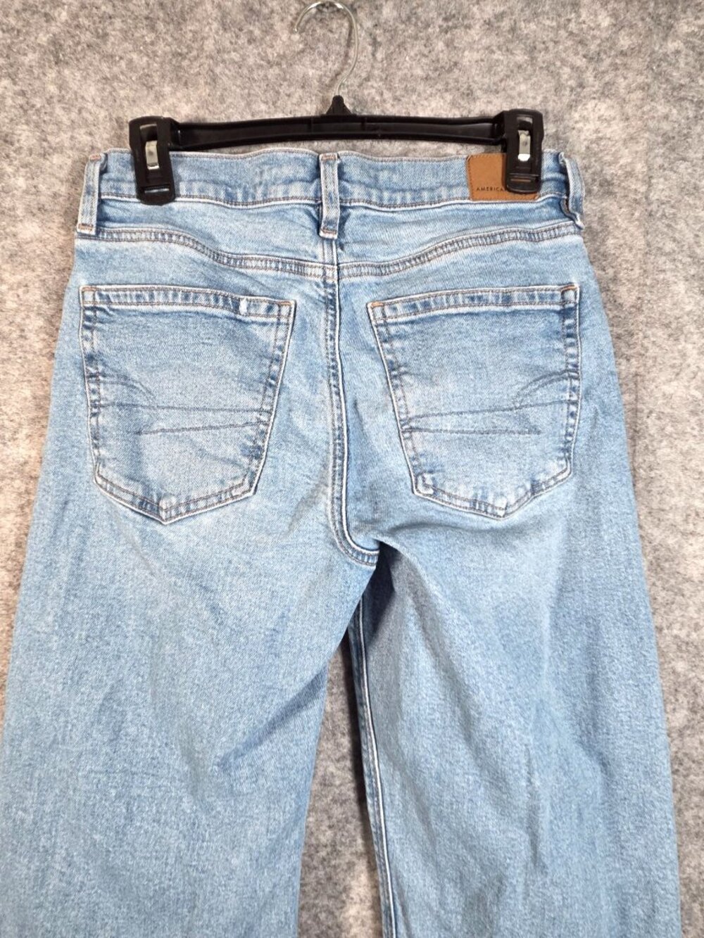American Eagle Light Wash Jeans Size 2 High Rise Wide Leg Y2K - Picture 8 of 10